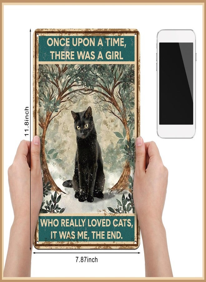 Otoolling 9 Pcs Retro Tin Sign Vintage Black Cat Bathroom Wall Decor Funny Are You Pooping Signs Cat Lovers Gift for Restroom Toilet Bathroom Apartment Home Bar 8 x 12 Inches - Image 5